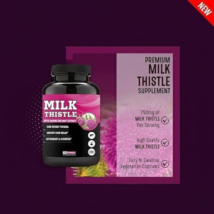 Generic Milk Thistle with Dandelion Root Extract Liver Support - 120 Capsules - image 5