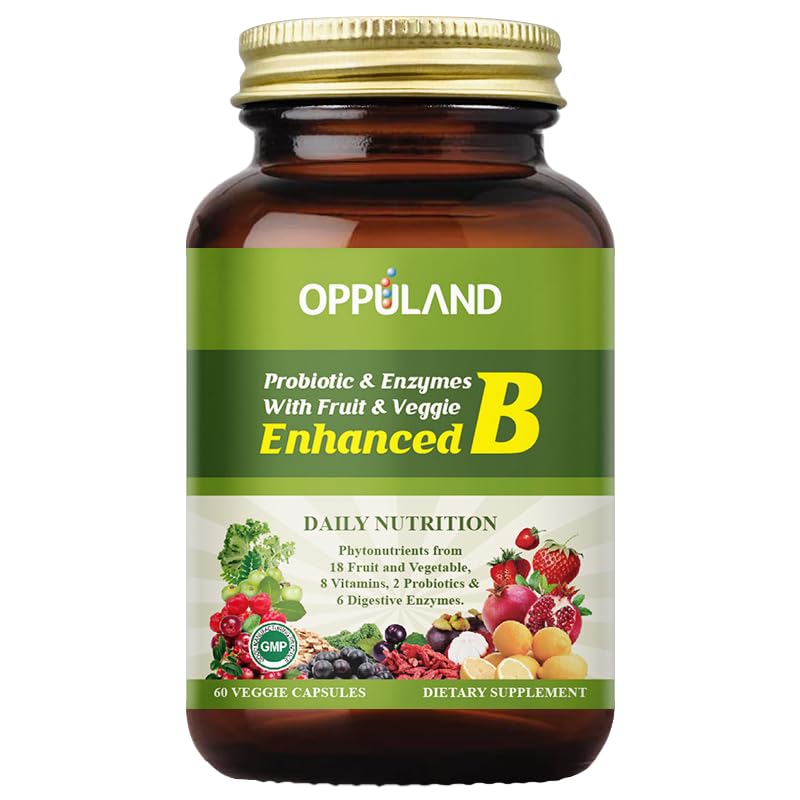 oppuland Vitamin B Complex Supplement - 60 Vegetarian Capsules