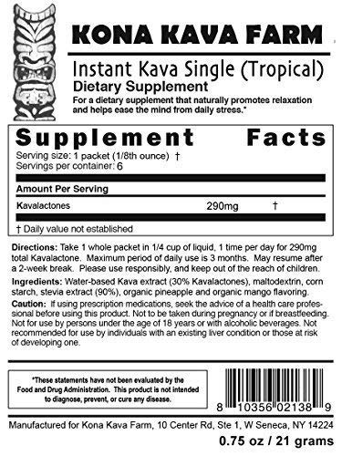 Kona Kava Farm Instant Kava Drink 30% Kavalactone - 6 Pack - image 2