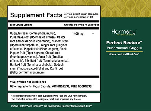 Harmony Nutraceuticals Punarnavadi Guggul - 120 Vegan Capsules - image 3
