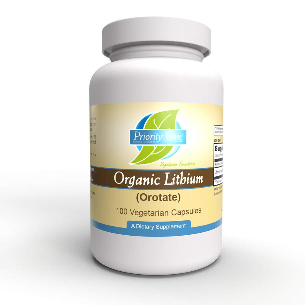 Priority One Lithium Orotate 5mg - 100 Vegetarian Capsules