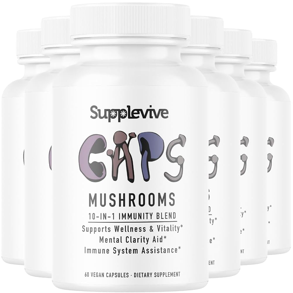 Supplevive Mushroom Caps - Ten Mushrooms Extract Blend - Lions Mane