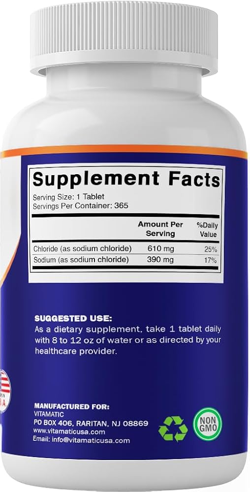 Vitamatic Sodium Chloride 1000mg Electrolyte Tablets - 365 Count - image 7