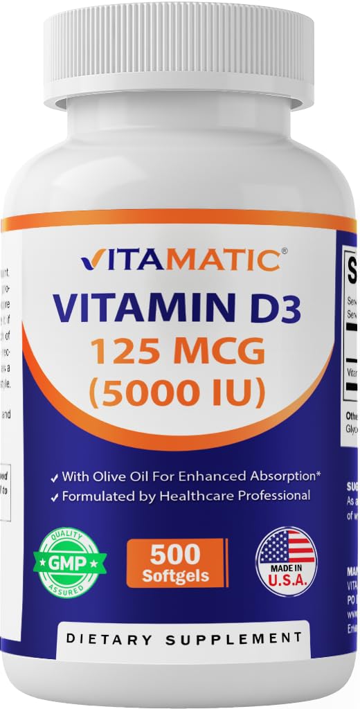 Vitamatic Vitamin D3 5000 IU - 500 Softgels