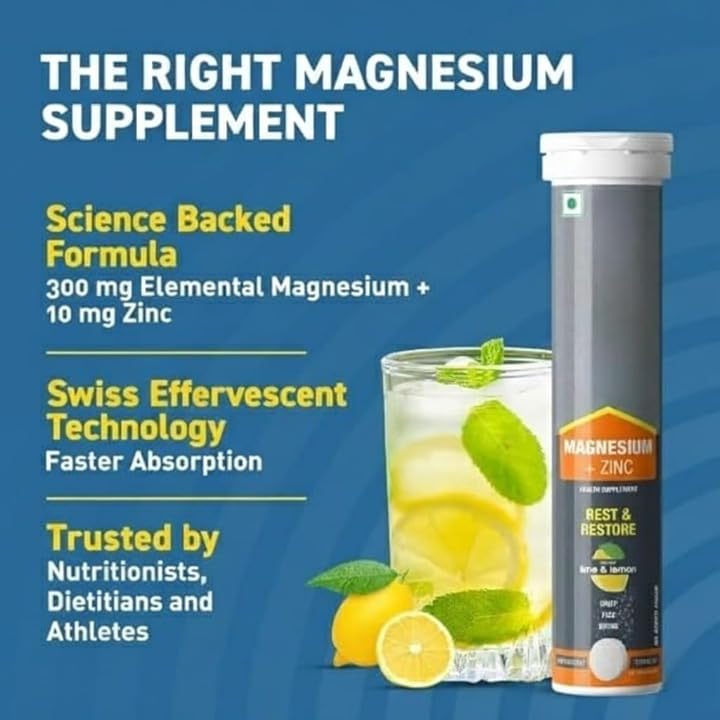 Generic Magnesium & Zinc Effervescent Tablets for Muscle Support - 20 Tablets - image 3