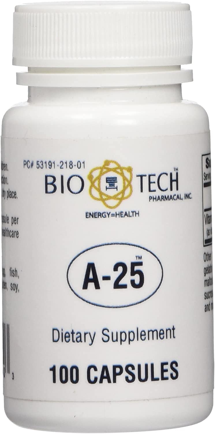 Bio-Tech Pharmacal A-25 Vitamin A Palmitate 25,000 IU - 100 Capsules