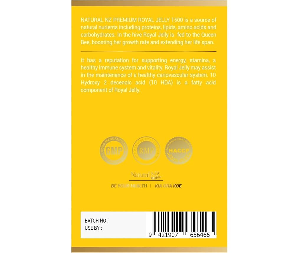 Natural NZ Premium Royal Jelly 1500mg - 180 Capsules - image 3