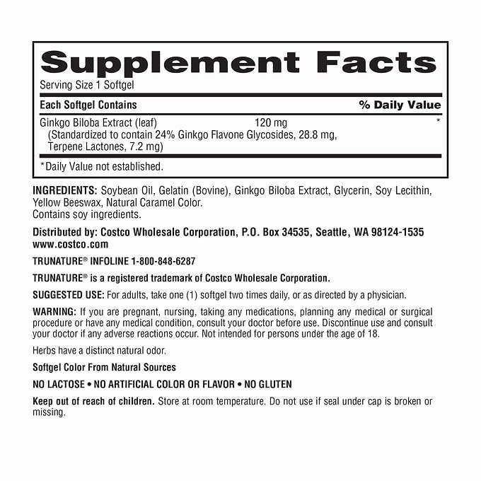 OProCyn Tru Nature Ginkgo Biloba for Brain Health - 340 Softgels - image 2