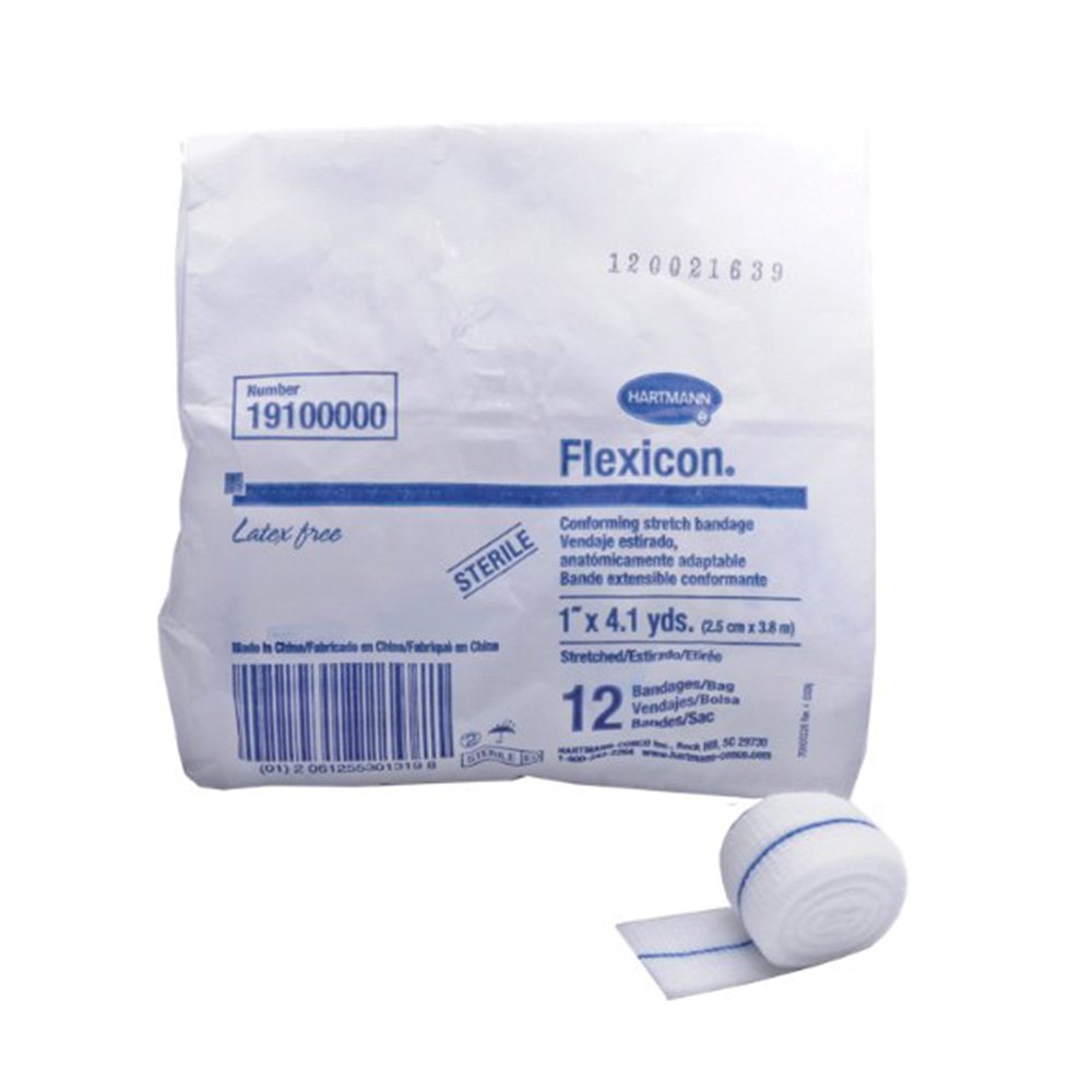 FLEXICON Gauze Roll Sterile 1" x 4.1 yd White - 12 Pack