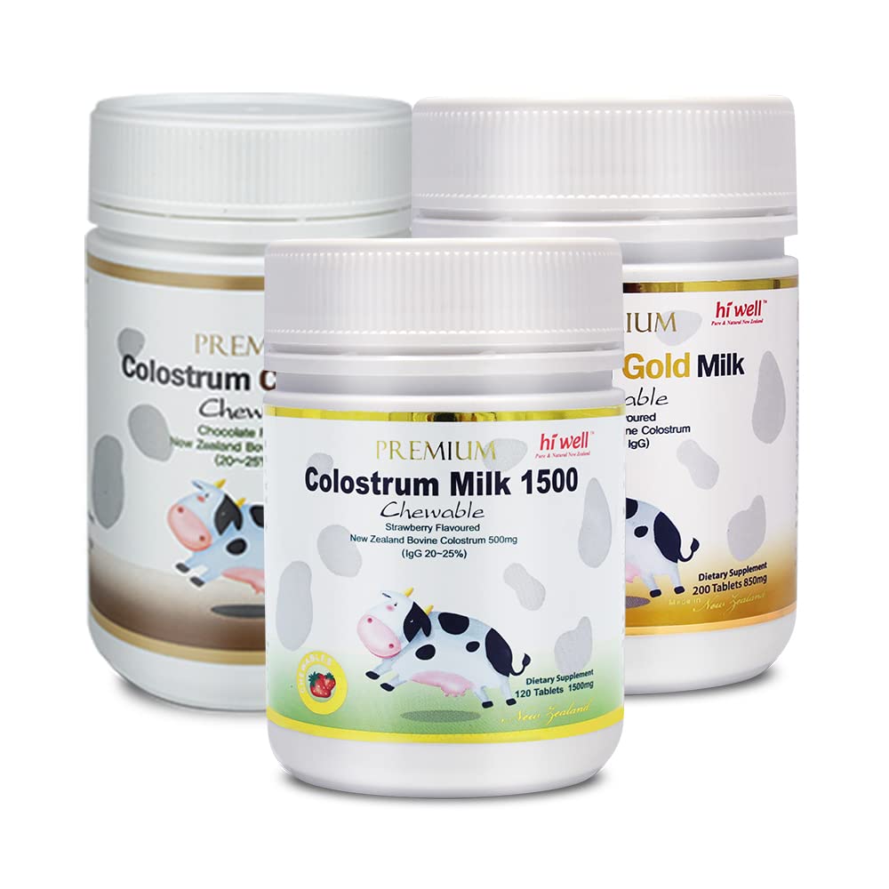 HI WELL PURE & NATURAL New Zealand Grass-Fed Colostrum 3 Pack - 440 Tablets