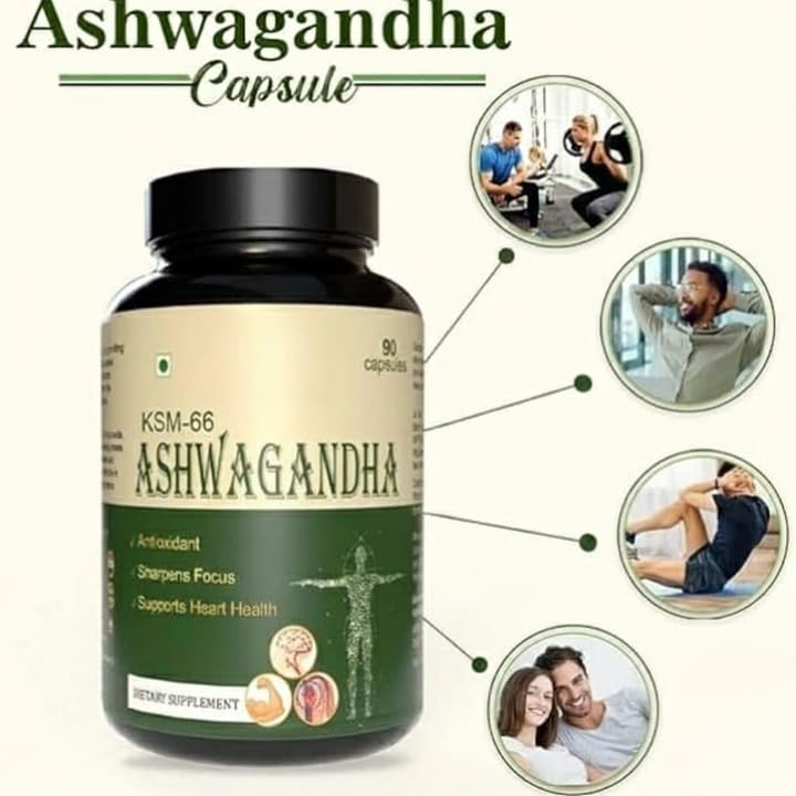Ashwagandha KSM-66 Vegetarian Capsules for Stamina & Energy - 90 Capsules - image 3