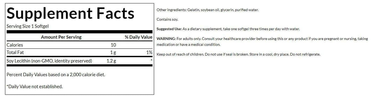 Swanson Soy Lecithin Non-GMO - 90 Softgels - image 2