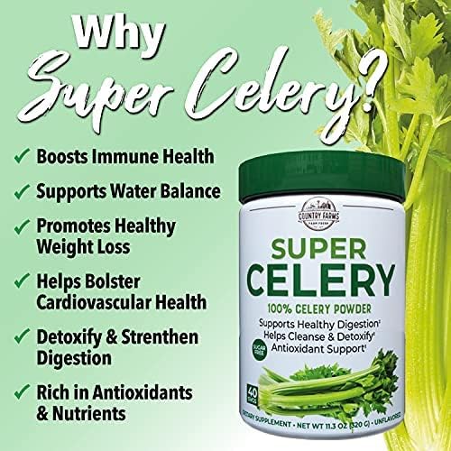 Country Farms Super Celery Powder Antioxidant Support - 40 Servings - image 7