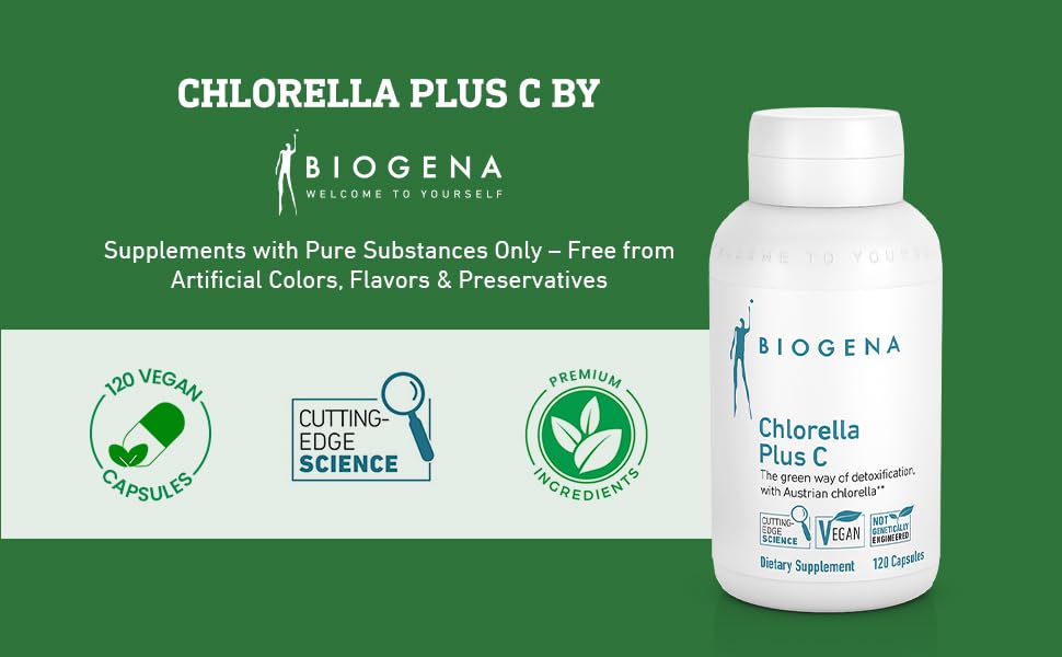 BIOGENA Chlorella Plus C Green Alga Supporting Detox Capsules - image 5