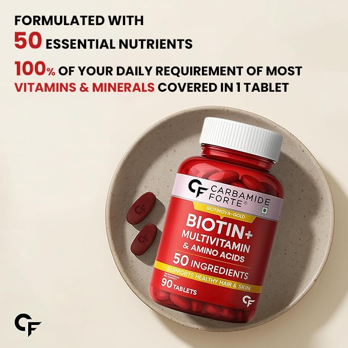 Carbamide Forte Biotin Supplement with 50 Multivitamins - 90 Tablets - image 4