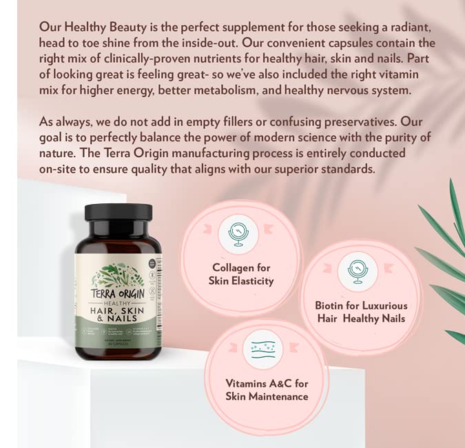 TERRA ORIGIN Hair, Skin & Nails Supplement - 60 Capsules - image 8