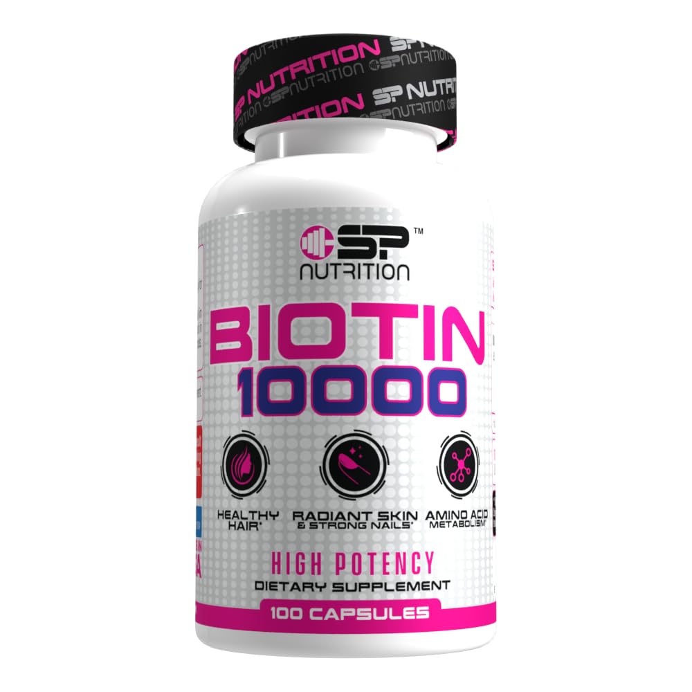S Nutrition Biotin 10,000 mcg for Hair, Skin & Nails - 100 Capsules