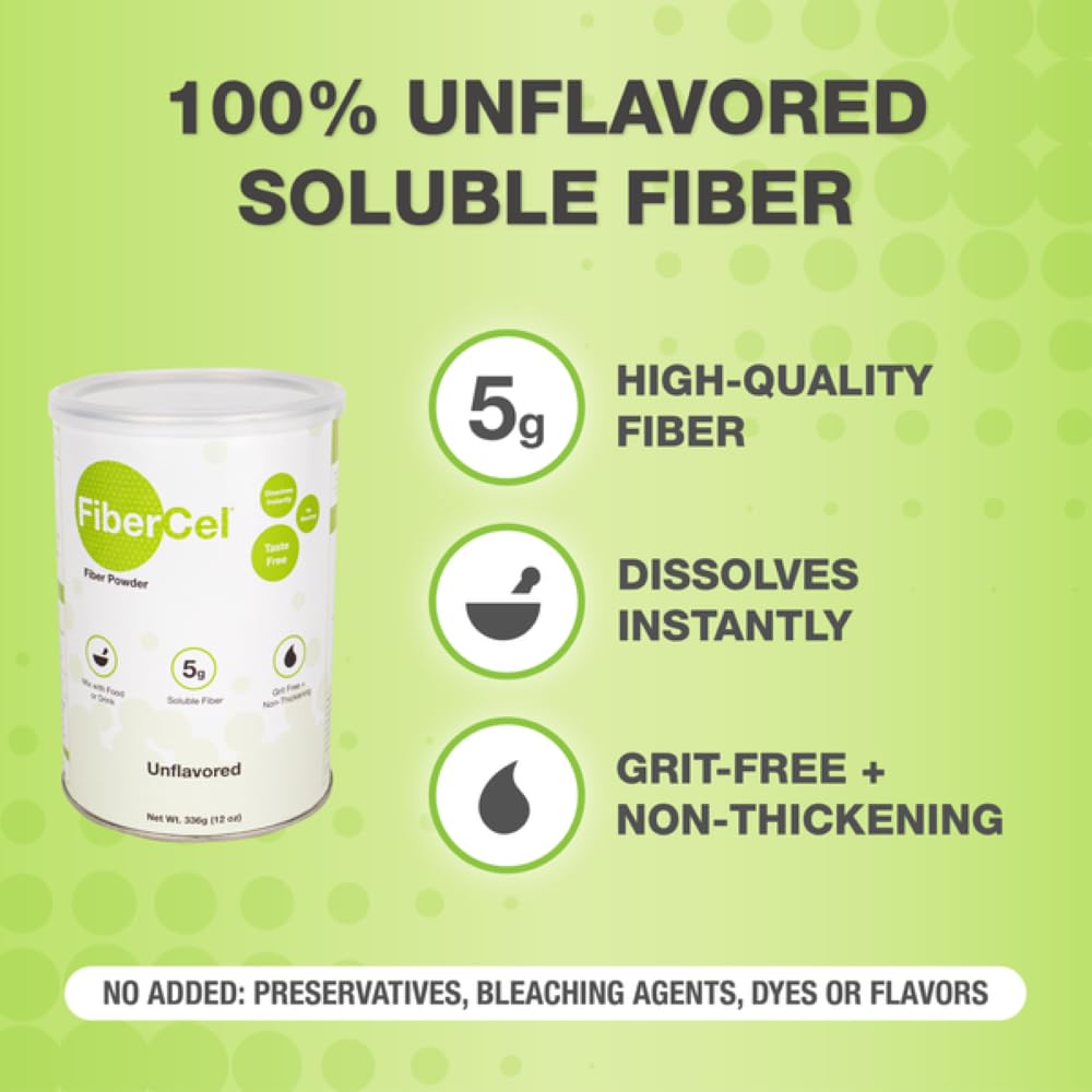 Global Health Products FiberCel Fiber Powder Unflavored - 12 oz - image 3