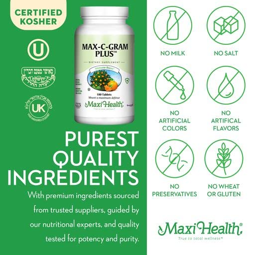 Maxi Health Max-C-Gram Plus Vitamin C 1050mg - 180 Tablets - image 6