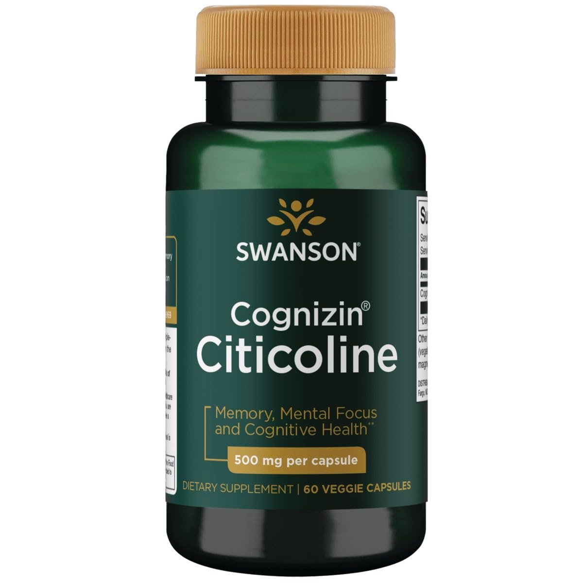 Swanson Ultra Cognizin Citicoline 1000 mg - 60 Vegetarian Capsules