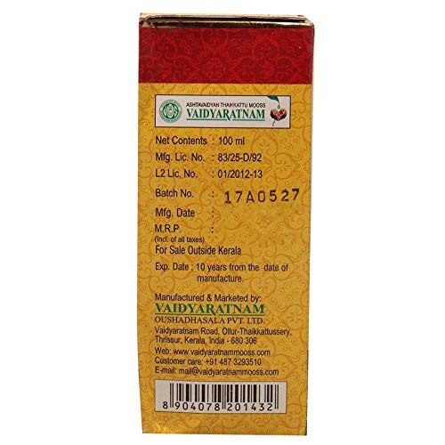 Vaidyaratnam Saraswatharishtam With Gold Ayurvedic Tonic - 100 mL - image 3