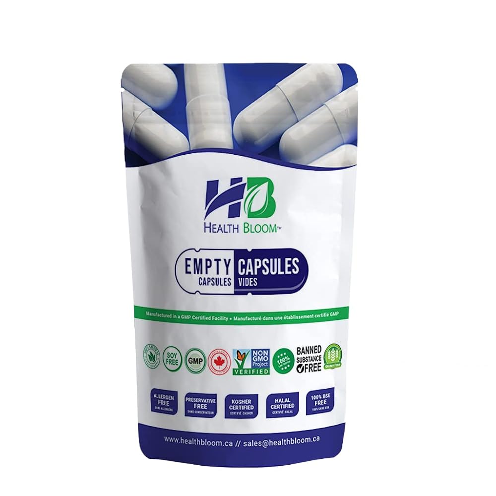 Health Bloom Inc. Empty HPMC Delayed Release Capsules Size 0 - 1000 Count