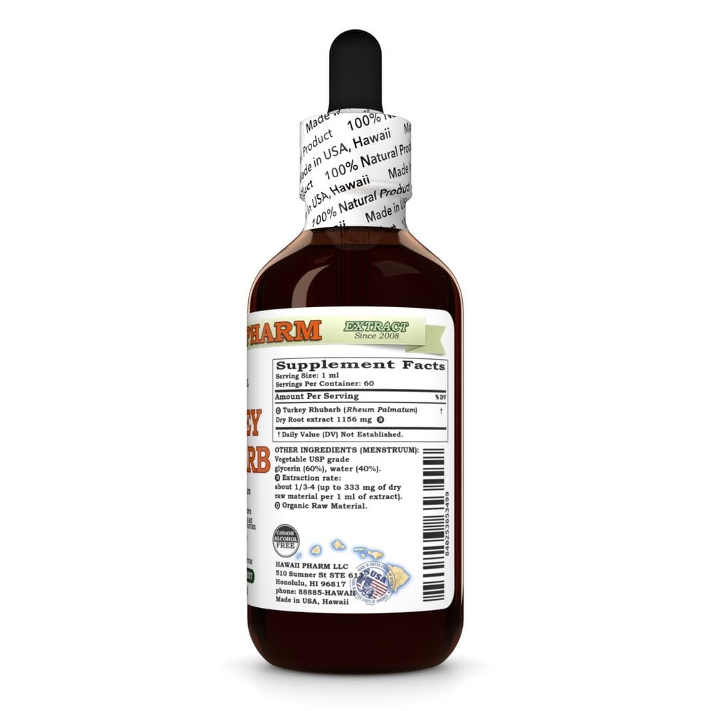 Hawaii Pharm Turkey Rhubarb (Rheum palmatum) Root Alcohol-Free Extract