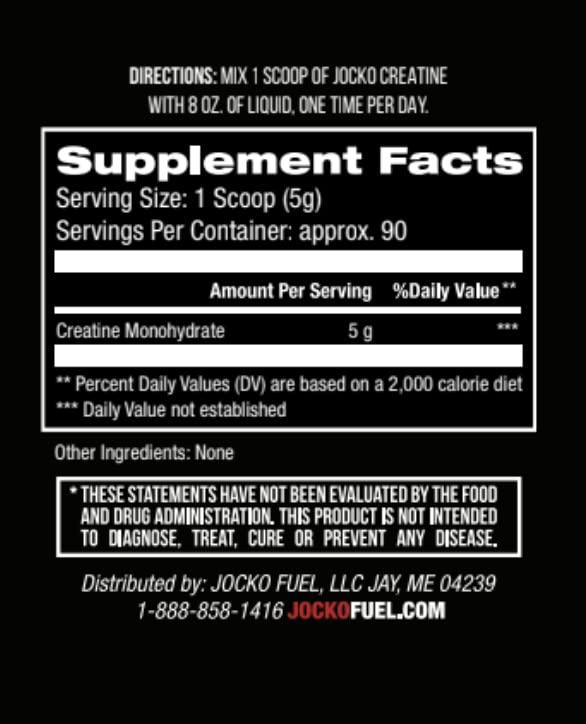 Jocko Fuel Creatine Monohydrate Powder Unflavored - 454g - image 3