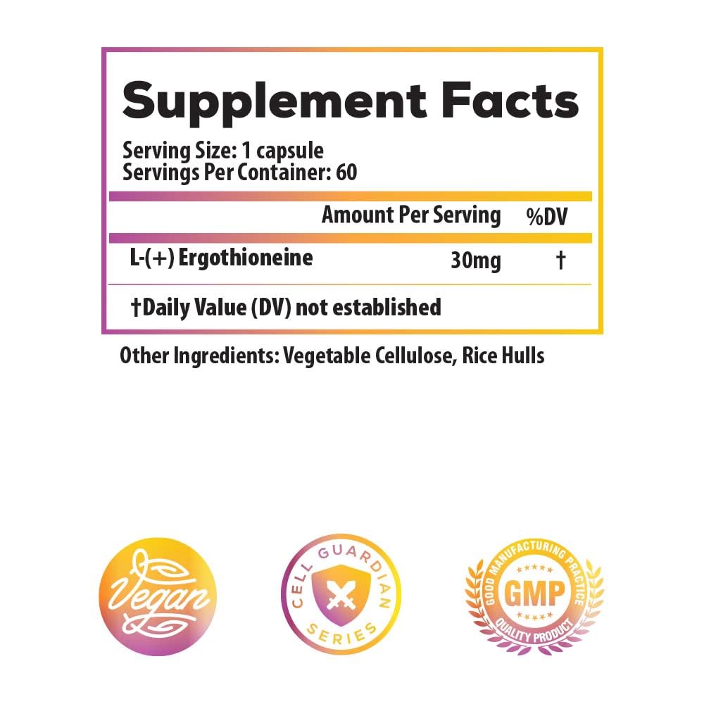 Ideal Infusion L-Ergothioneine 30mg Antioxidant - 60 Capsules - image 2