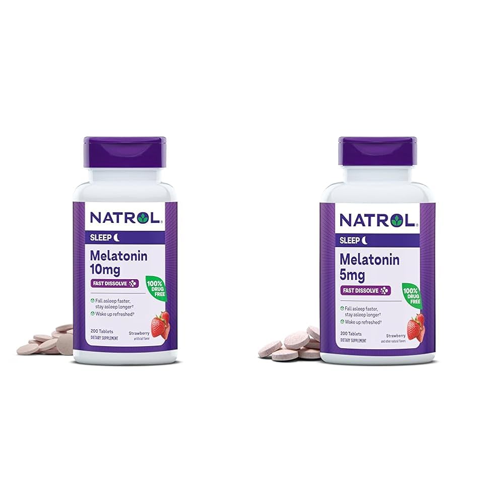 Natrol Melatonin 10mg & 5mg Fast-Dissolve Sleep Support - 400 Tablets