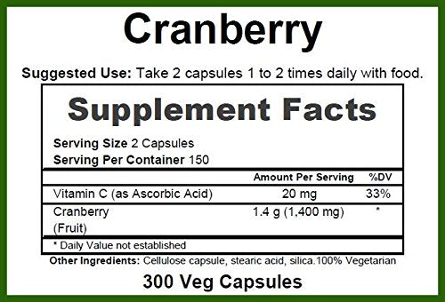 GreenPacks Cranberry Fruit Supplement - 300 Capsules - image 2