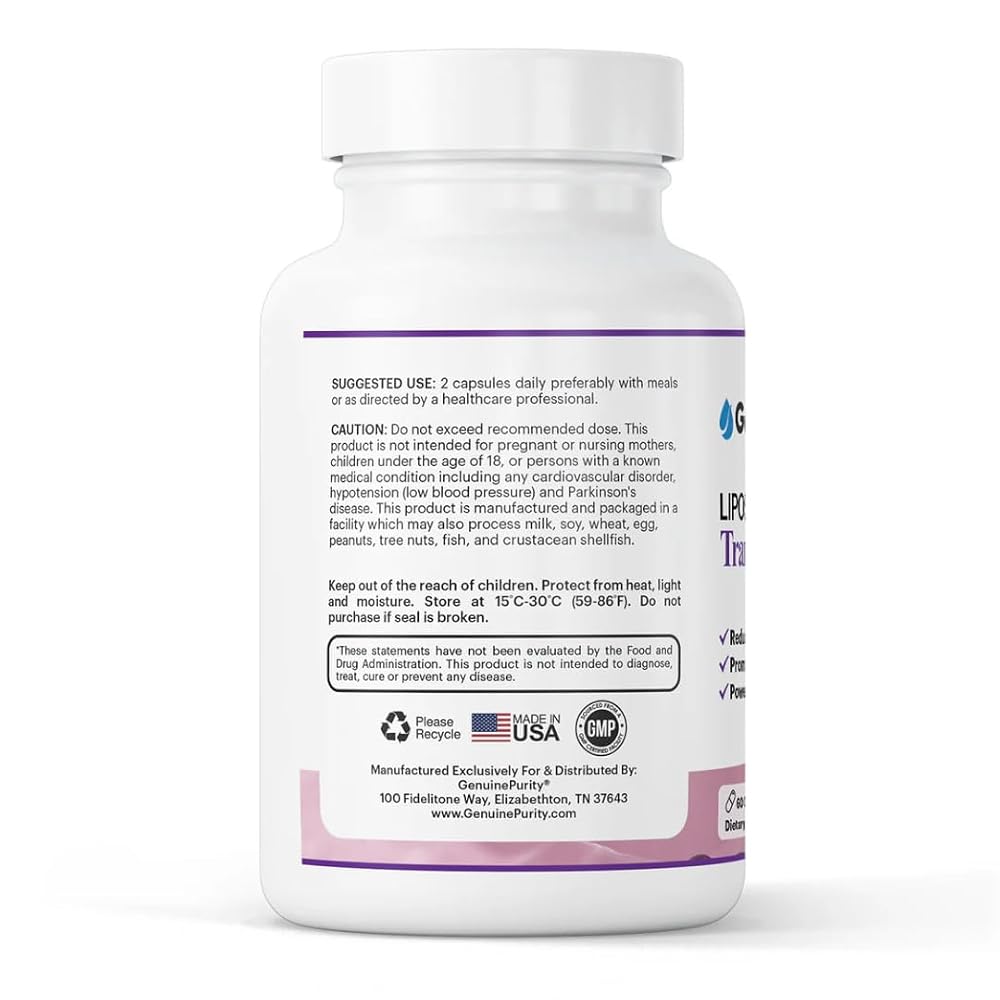 GenuinePurity Liposomal Trans Resveratrol 500mg - 60 Vegan Capsules - image 9