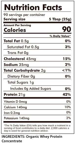 Raw Organic Whey Grass Fed Unflavored Whey Protein Powder - 5 lb - image 5