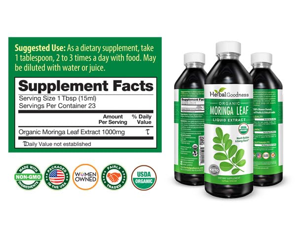Herbal Papaya Organic Moringa Leaf Extract Liquid - 12 Fl Oz - image 6