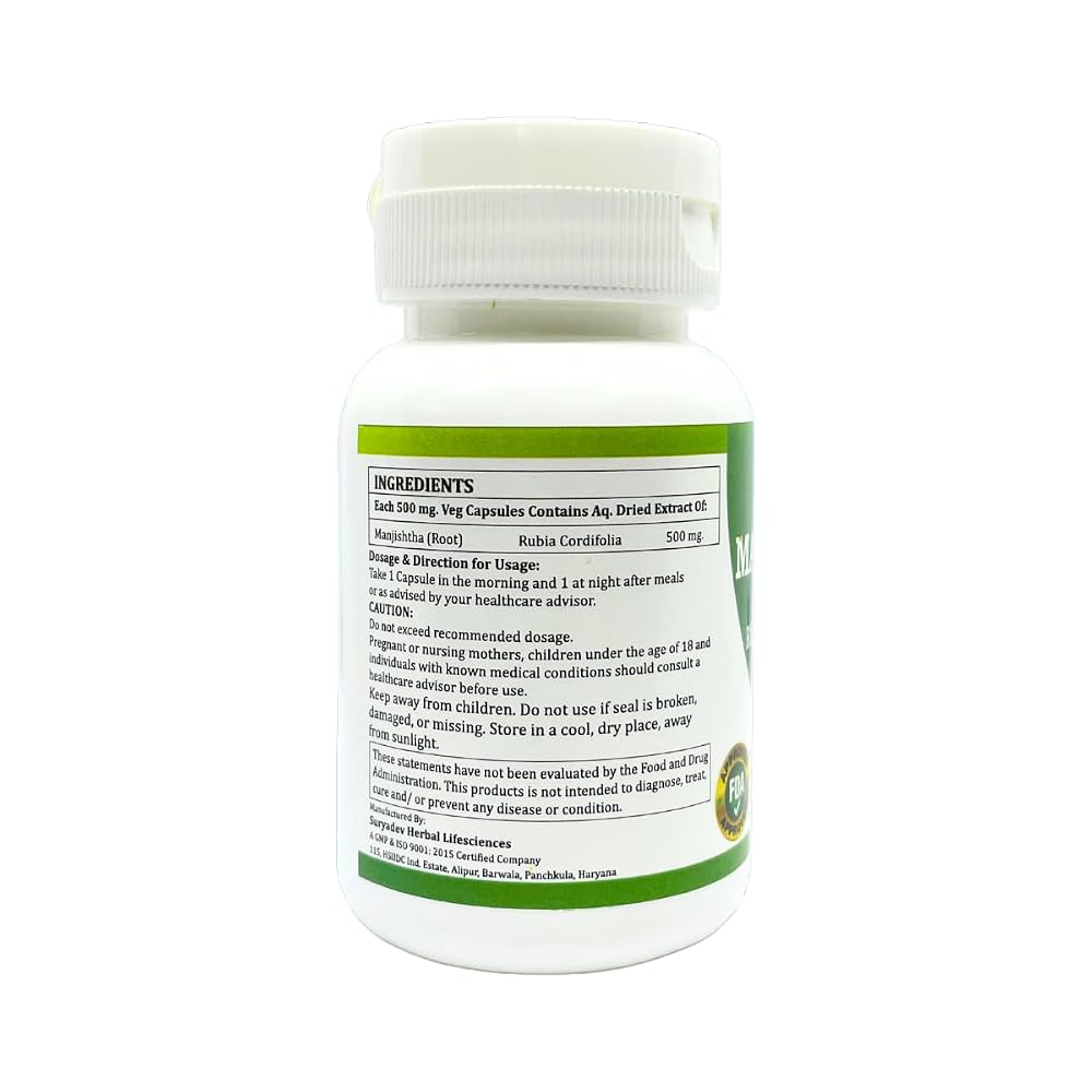 Morsan Healthcare Manjistha 500mg Herbal Supplement - 60 Capsules - image 3