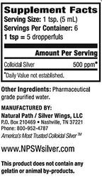 Natural Path Silver Wings Colloidal Silver 500ppm - Premium Glass