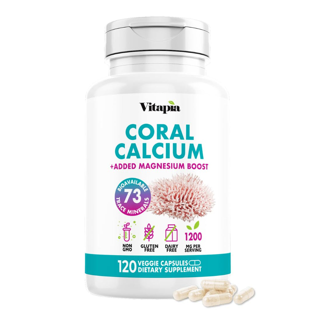 Vitapia Coral Calcium Powder & Magnesium Capsules - 120 Vegetarian Capsules