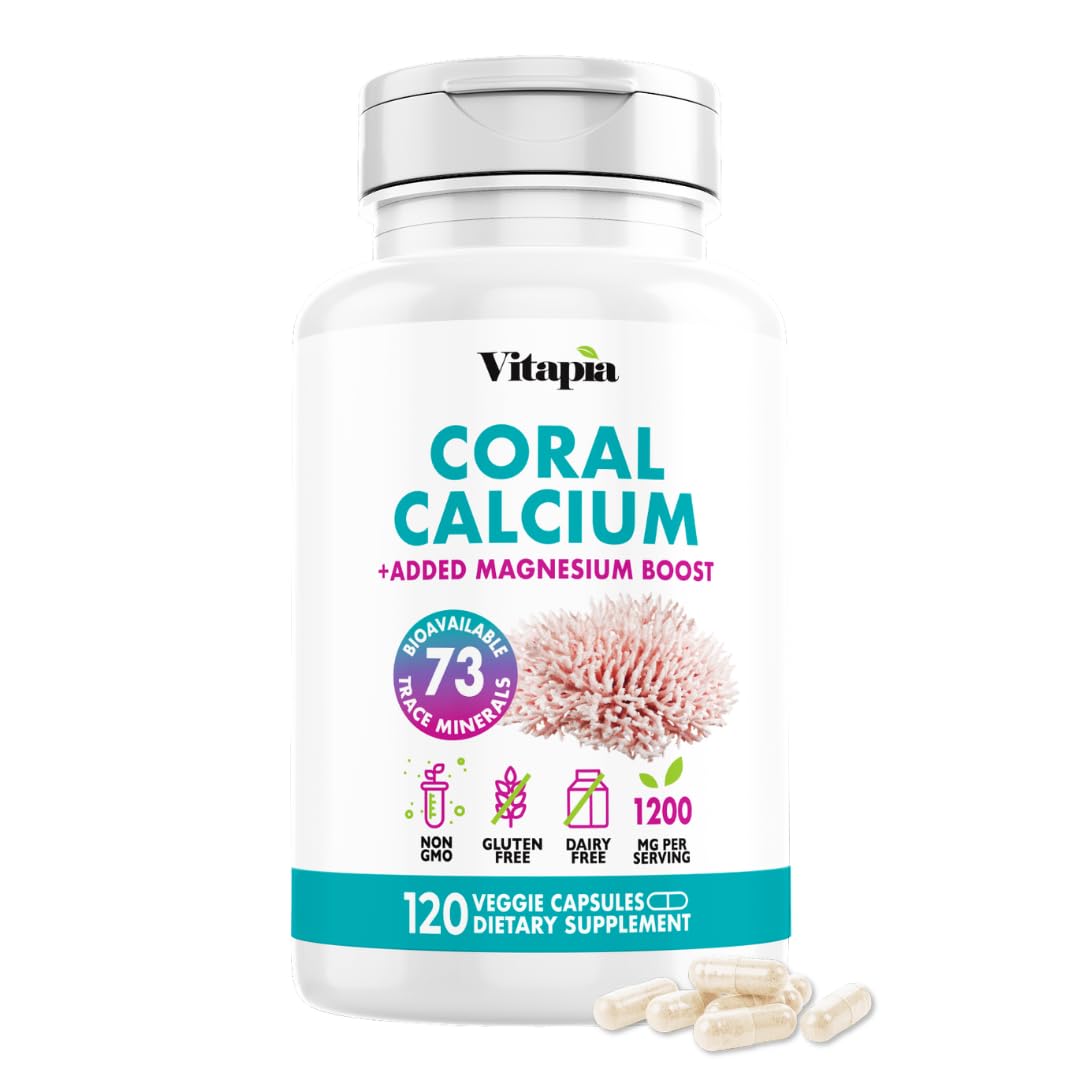 Vitapia Coral Calcium Powder & Magnesium Capsules - 120 Vegetarian Capsules