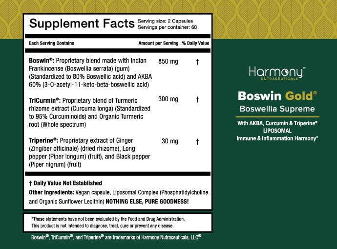 Harmony Nutraceuticals Boswin Gold Liposomal Boswellia Extract - image 7