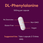 BESTVITE DL-Phenylalanine 500mg - 240 Vegetarian Capsules - image 4