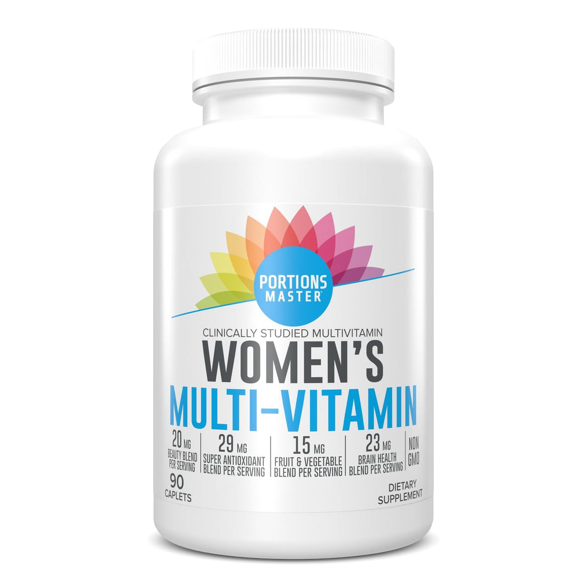 Portions Master Women's Multivitamin for Energy & Bone Support - 90 Capsules