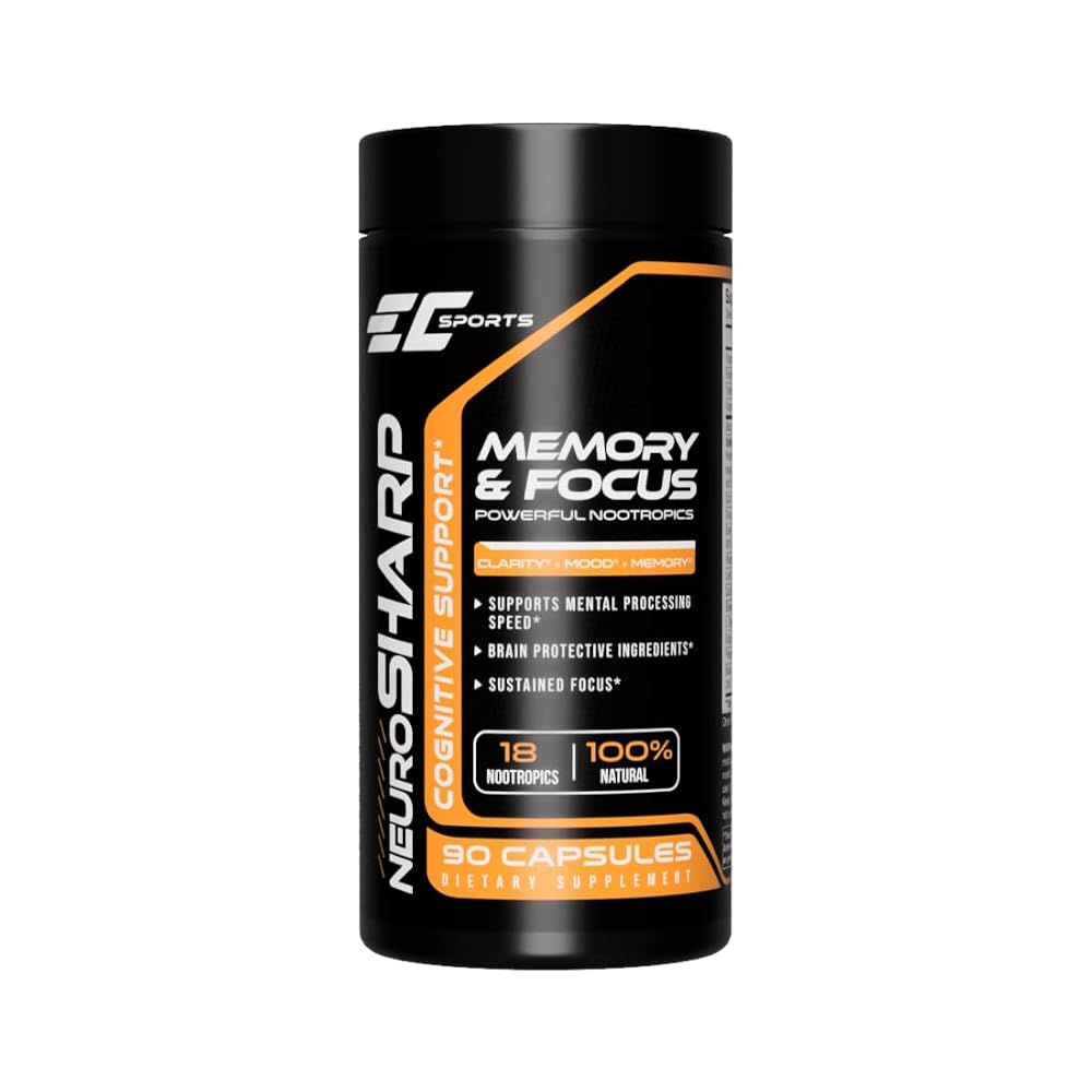 EC Sports NeuroSharp Nootropic Supplement for Focus - 90 Capsules