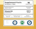 Generic Vitamin D3 2000 IU Chewable Tablets Raspberry - 120 Tablets - image 4