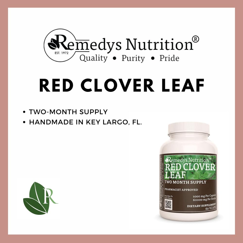 Remedy's Nutrition Red Clover Leaf 1000 mg - 60 Vegan Capsules - image 3