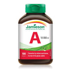Jamieson Vitamin A 10,000 IU Softgels, Eyesight Support and Skin Health. Gluten-Free, Lactose-Free, No Artificial Colours or Flavours, 100 Count, Proudly Canadian