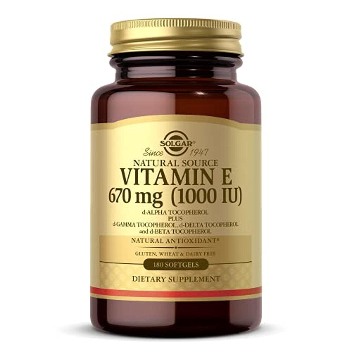 Solgar Vitamin E 670 mg (1000 IU) Antioxidant - 180 Softgels