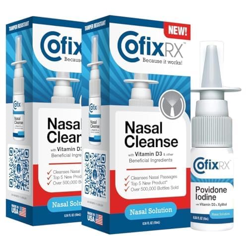 COFIXRX Nasal Cleanse Solution Spray with Povidone Iodine - 2 Pack