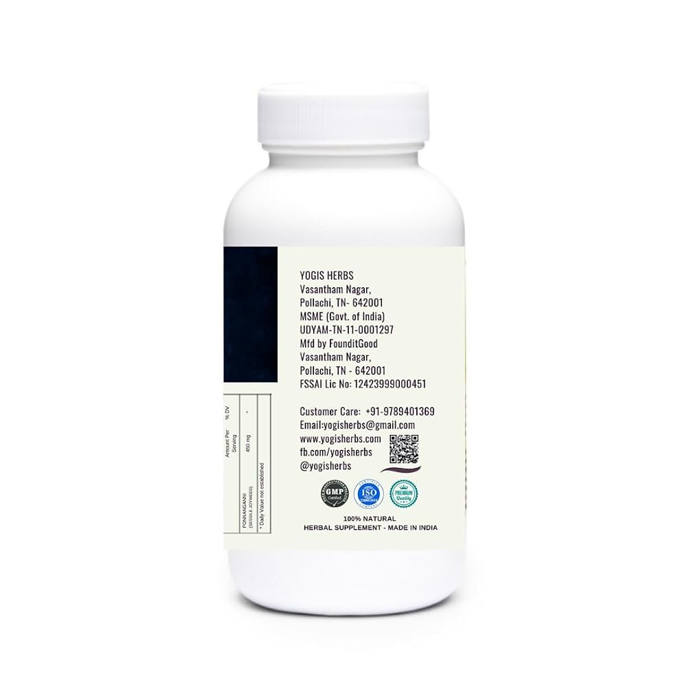 YOGIS HERBS Ponnanganni Capsules Herbal Supplement - 90 Vegetarian Capsules - image 4