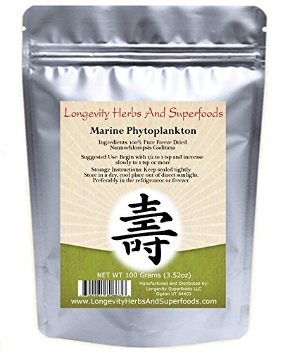 Longevity Herbs Marine Phytoplankton Powder Raw Omega-3 - 100g - image 2
