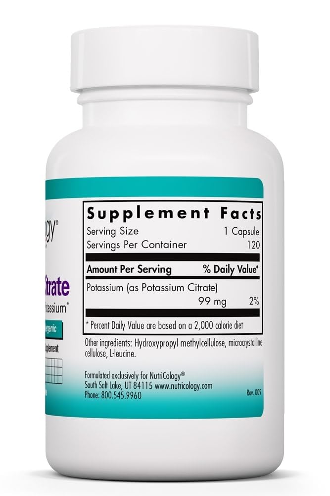 Allergy Research Group Potassium Citrate 99 mg - 120 Capsules - image 2